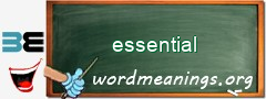 WordMeaning blackboard for essential